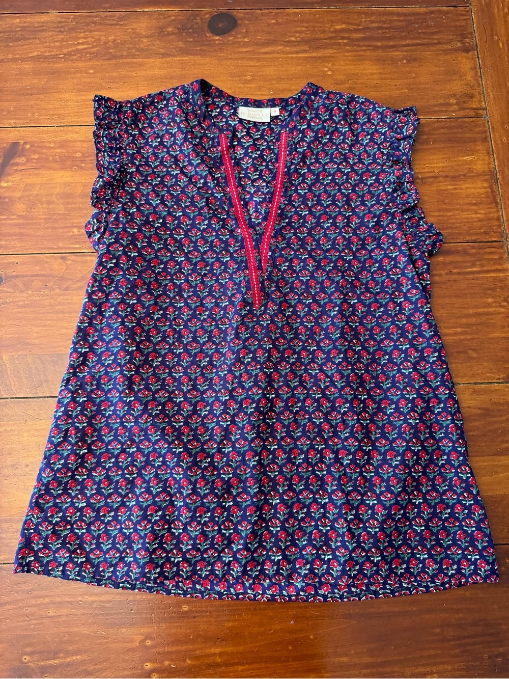 Rungolee Violetta Blouse Cherry Pop Floral Womens Size Small 100% Cotton